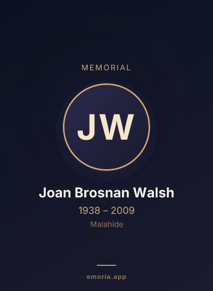Memorial portrait of Joan Brosnan Walsh