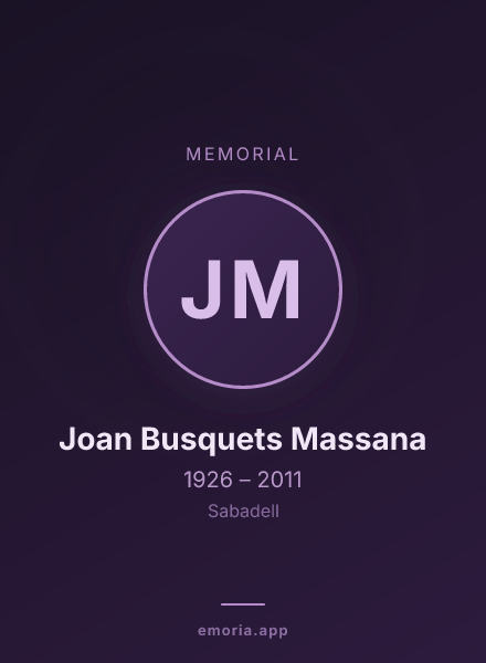 Memorial portrait of Joan Busquets Massana
