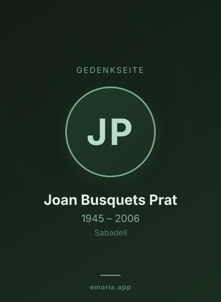 Gedenkportrait von Joan Busquets Prat