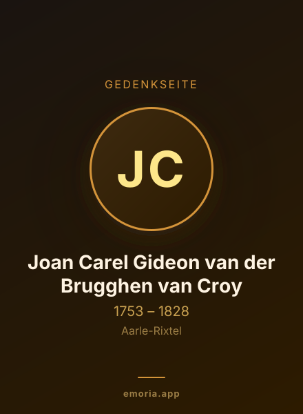 Gedenkportrait von Joan Carel Gideon van der Brugghen van Croy