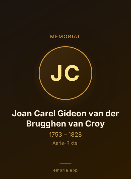 Memorial portrait of Joan Carel Gideon van der Brugghen van Croy