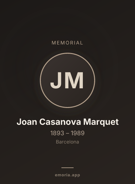 Memorial portrait of Joan Casanova Marquet