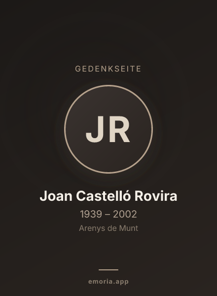 Gedenkportrait von Joan Castelló Rovira