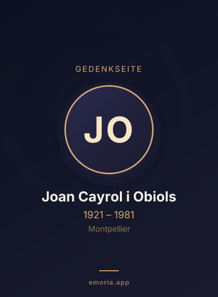 Gedenkportrait von Joan Cayrol i Obiols