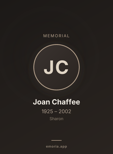 Memorial portrait of Joan Chaffee