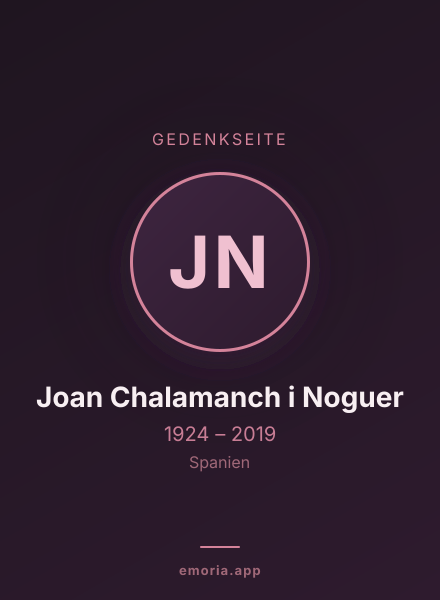 Gedenkportrait von Joan Chalamanch i Noguer