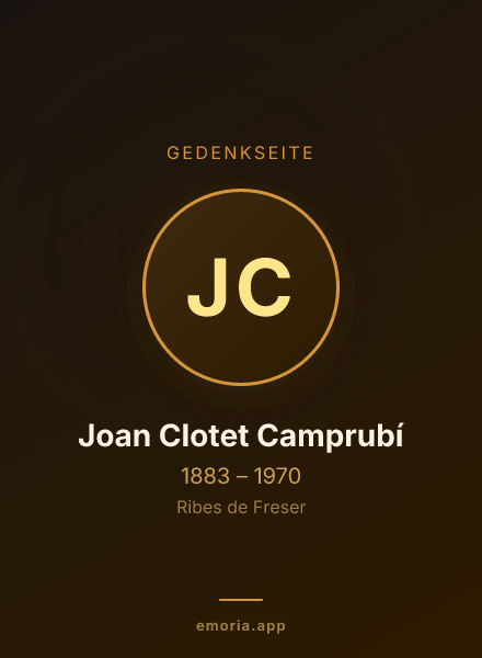 Gedenkportrait von Joan Clotet Camprubí