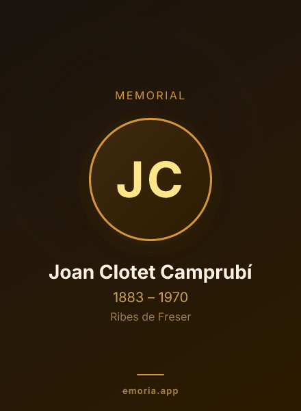 Memorial portrait of Joan Clotet Camprubí