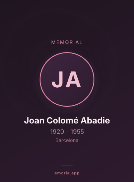 Memorial portrait of Joan Colomé Abadie
