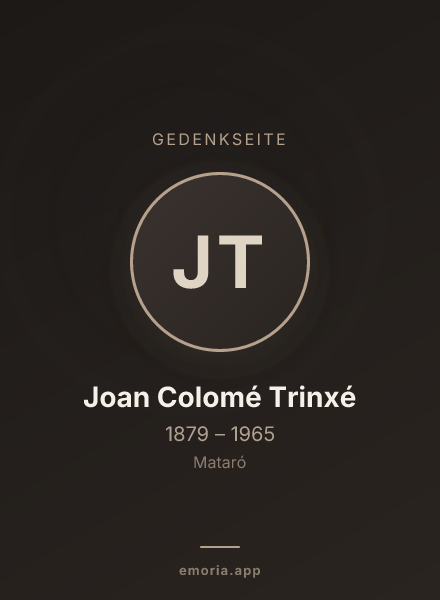 Gedenkportrait von Joan Colomé Trinxé