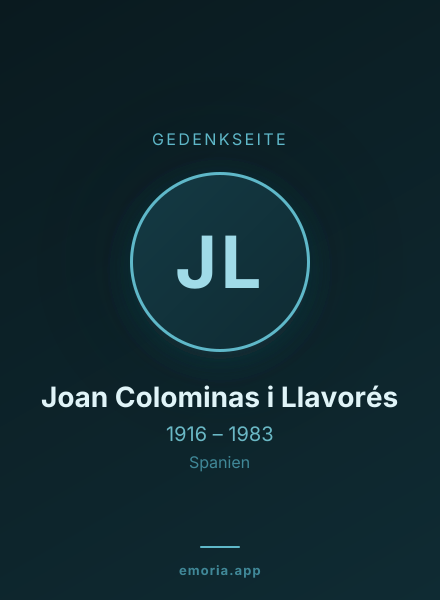 Gedenkportrait von Joan Colominas i Llavorés