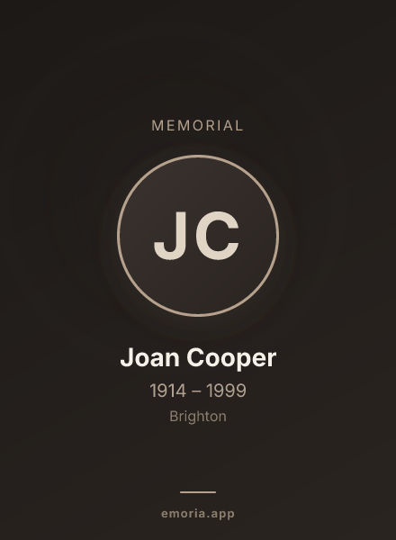 Memorial portrait of Joan Cooper