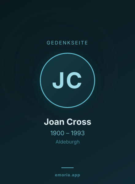 Gedenkportrait von Joan Cross
