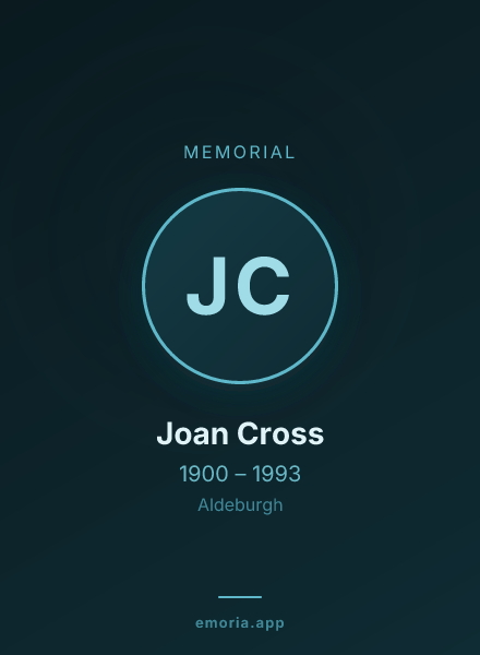 Memorial portrait of Joan Cross