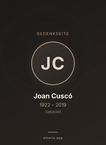 Gedenkportrait von Joan Cuscó