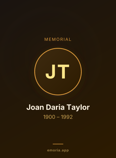 Memorial portrait of Joan Daria Taylor