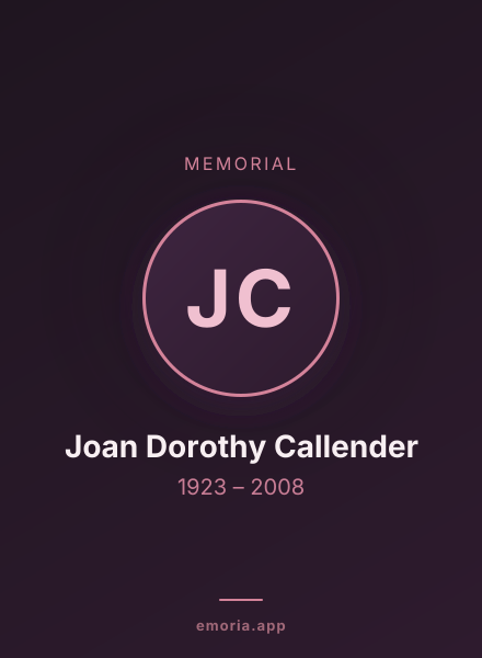Memorial portrait of Joan Dorothy Callender
