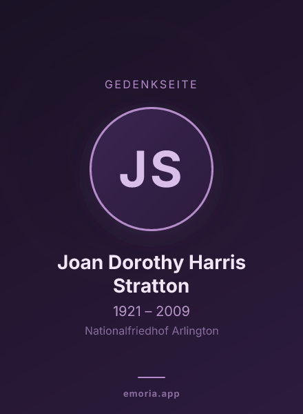 Gedenkportrait von Joan Dorothy Harris Stratton