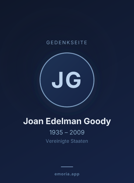Gedenkportrait von Joan Edelman Goody