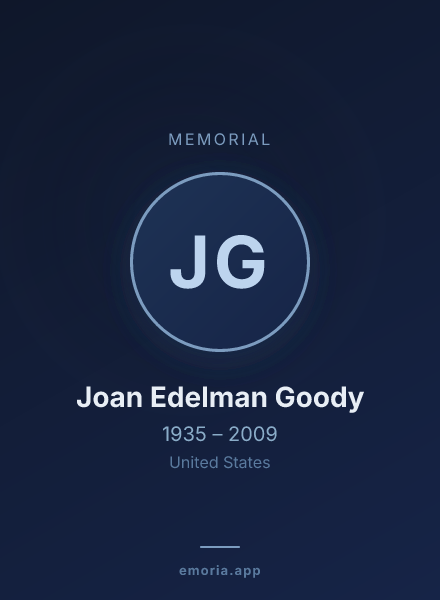 Memorial portrait of Joan Edelman Goody
