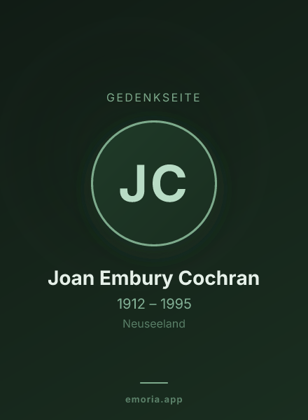 Gedenkportrait von Joan Embury Cochran