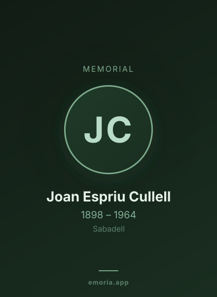 Memorial portrait of Joan Espriu Cullell
