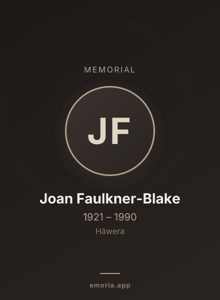 Memorial portrait of Joan Faulkner-Blake
