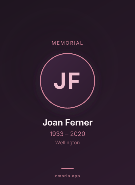 Memorial portrait of Joan Ferner