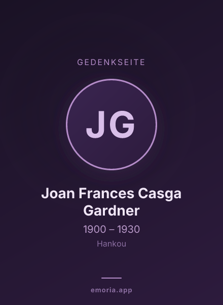 Gedenkportrait von Joan Frances Casga Gardner