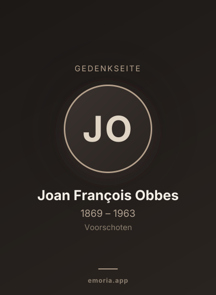 Gedenkportrait von Joan François Obbes