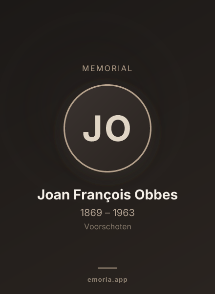 Memorial portrait of Joan François Obbes