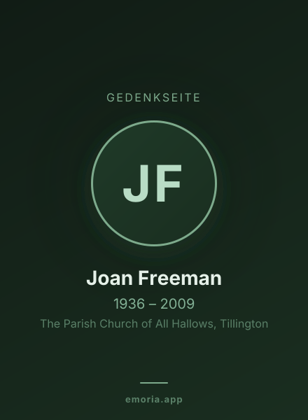 Gedenkportrait von Joan Freeman