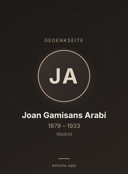Gedenkportrait von Joan Gamisans Arabí