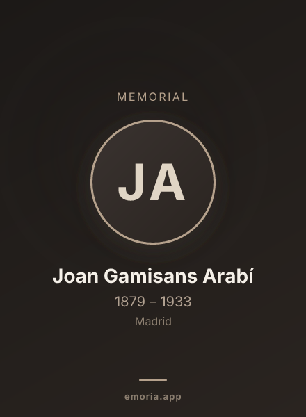 Memorial portrait of Joan Gamisans Arabí