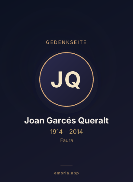 Gedenkportrait von Joan Garcés Queralt