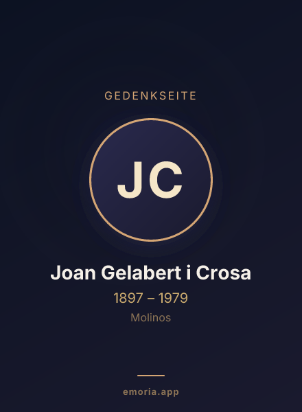 Gedenkportrait von Joan Gelabert i Crosa