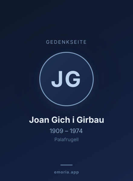 Gedenkportrait von Joan Gich i Girbau