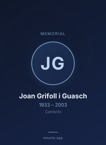 Memorial portrait of Joan Grifoll i Guasch