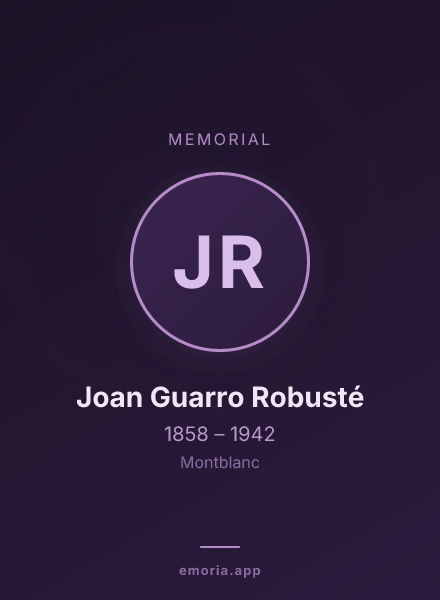 Memorial portrait of Joan Guarro Robusté