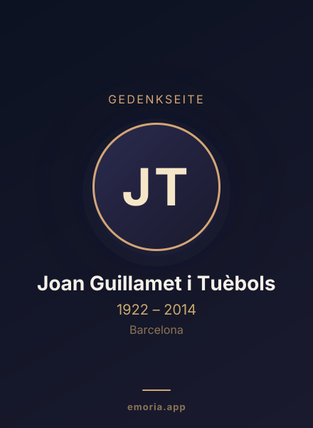 Gedenkportrait von Joan Guillamet i Tuèbols