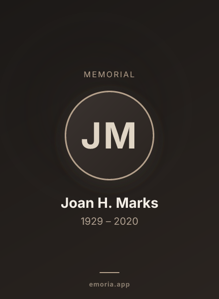 Memorial portrait of Joan H. Marks