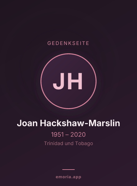 Gedenkportrait von Joan Hackshaw-Marslin