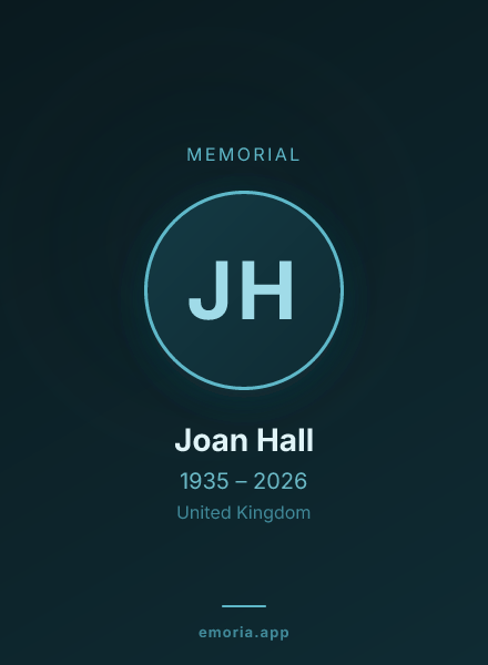 Memorial portrait of Joan Hall