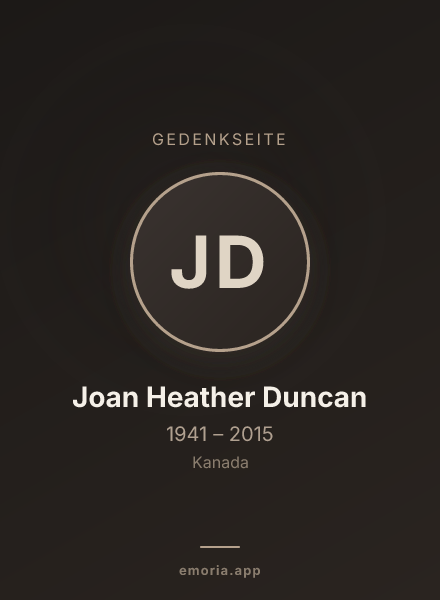 Gedenkportrait von Joan Heather Duncan