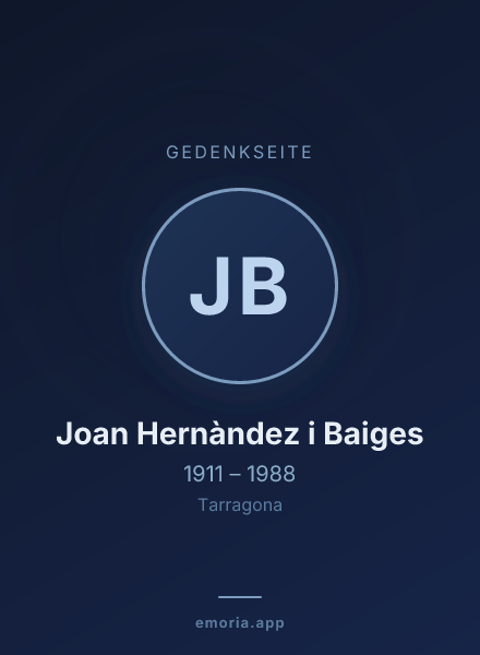 Gedenkportrait von Joan Hernàndez i Baiges