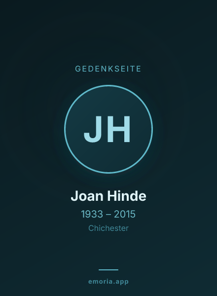 Gedenkportrait von Joan Hinde
