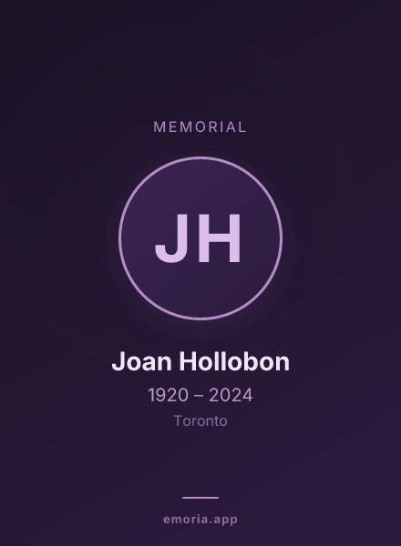 Memorial portrait of Joan Hollobon