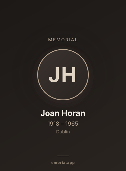 Memorial portrait of Joan Horan