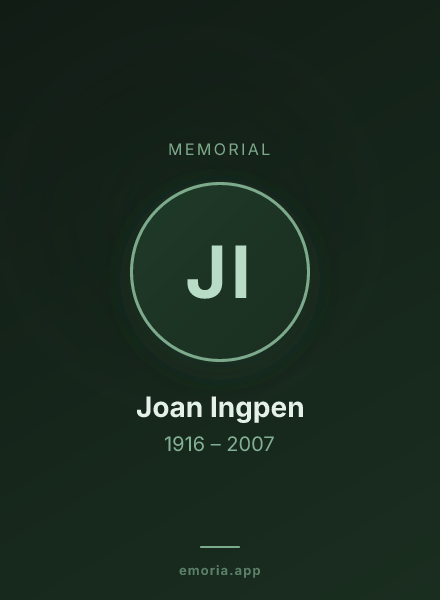 Memorial portrait of Joan Ingpen