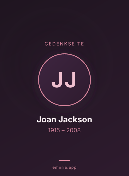 Gedenkportrait von Joan Jackson
